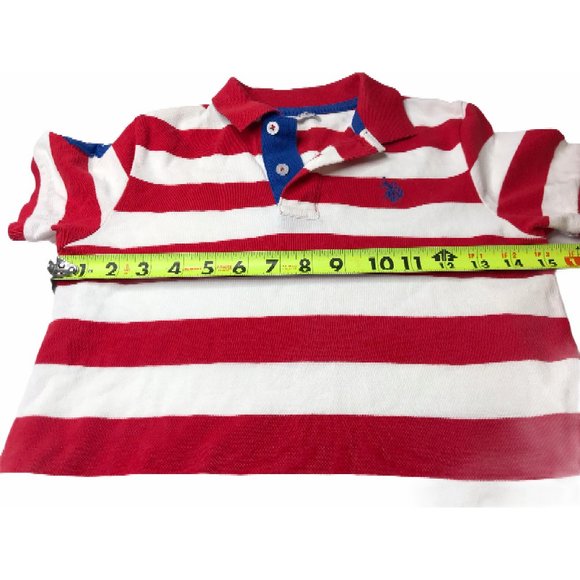 US Polo Association Polo Shirt Red White Stripe 8 - Picture 8 of 11